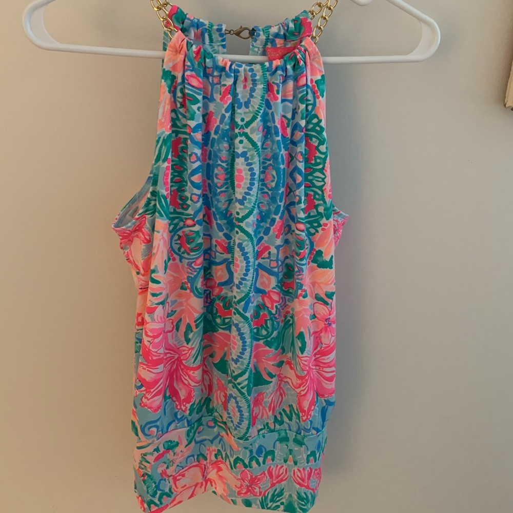 Lilly Pulitzer halter top with keyhole detail